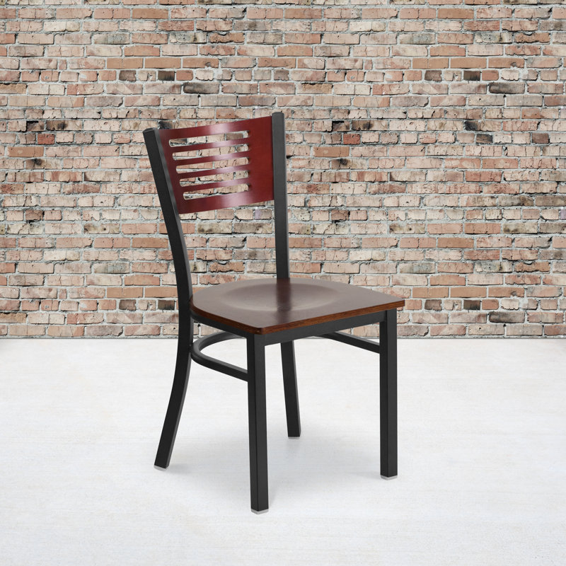 Prompton 19.5'' H Upholstered Side Chair, 1, Mahogany/Matte Teal