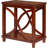 Solid Wood Rectangle Decorative Console Table, 2-tier Side Table With X-design Design, Cherry