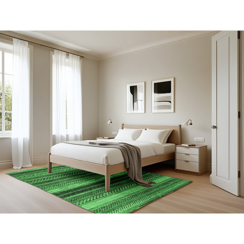 Washable Geometric Indoor Rug, Rectangle 5' x 7'
