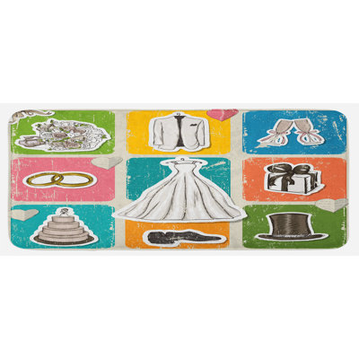 Traditional Solid Colour Polyester Kitchen Mat