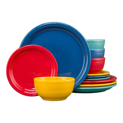 Fiesta Shop Mixed Sets Vibrant Bistro Coupe 12-piece Dinnerware Set, Service For 4