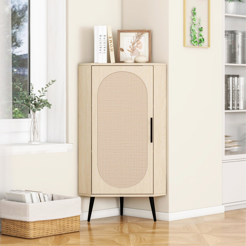Armoire de coin pour porte de décoration - charge de 88 lb, panneau non épissable, petit espace - avec capacité, coussin de sol à gratter, stable