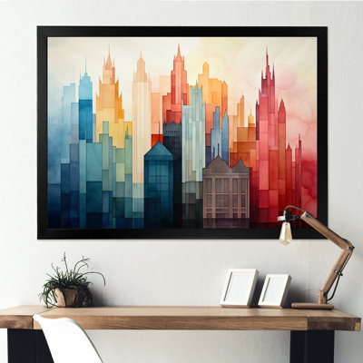Aquarelle colorée, art mural New York City IV