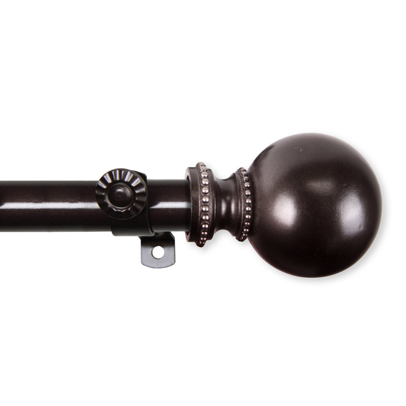 Tringle à rideaux simple à baie vitrée ajustable de 28 à 48 po Bellcast, Cacao, 18 po à 28 po (chaque côté)