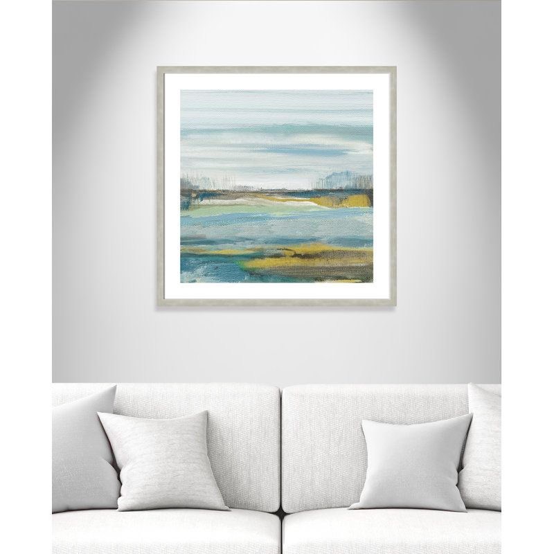 Lewbeach - Peinture encadrée, Argent chaleureux, H 32,5 po x l 32,5 po x P 1,13 po