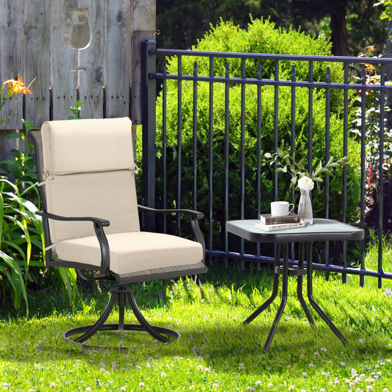 20 x 20 Inch Outdoor Rocking Chair Cushion Set, Khaki