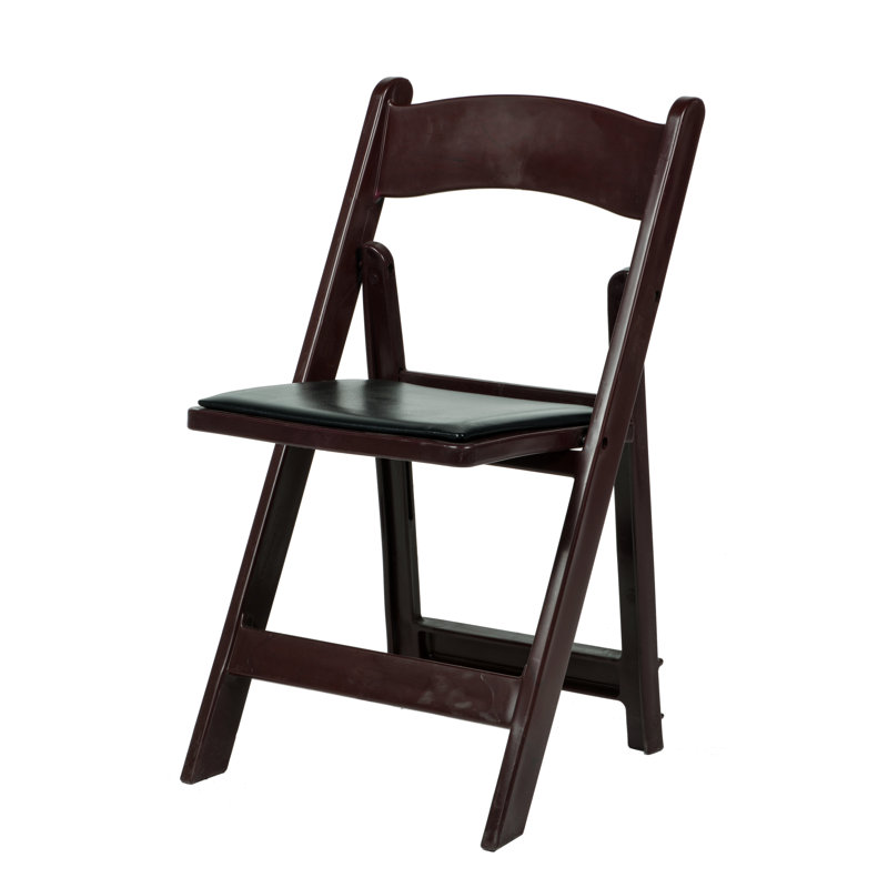 Chaise pliante rembourrée en résine, Acajou rouge