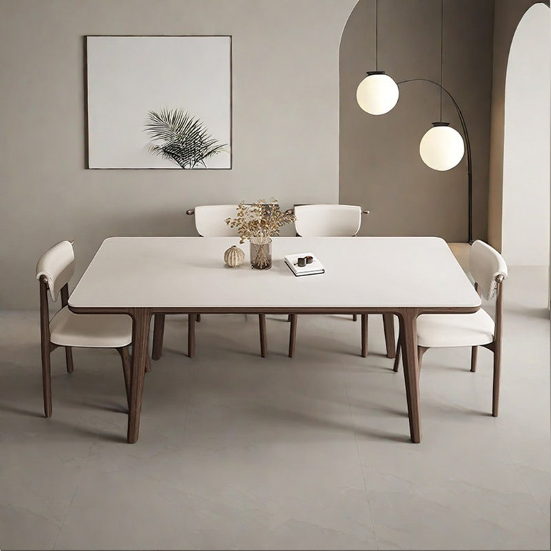 Table moderne moderne simple rectangulaire blanc mat, H 29,53 po x L 70,87 po x l 35,43 po