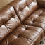Canapé droit Mid-Century brun