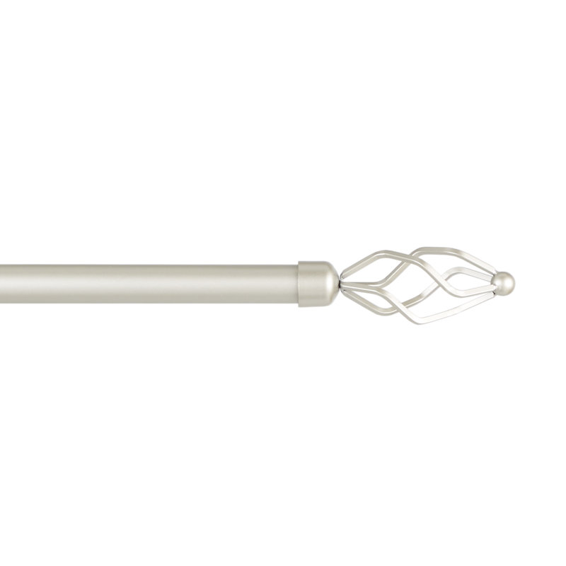 Tringle à rideaux simple réglable 36 "à 72" 1 "Exclusive Home, Nickel mat