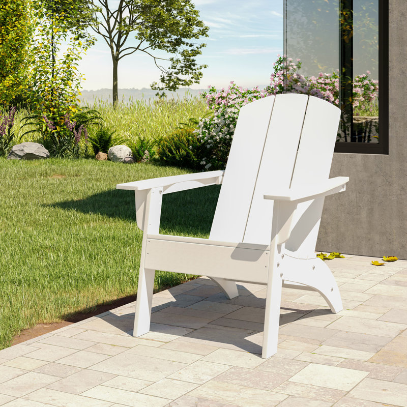 Chaise Adirondack en plastique Keddie, Blanc
