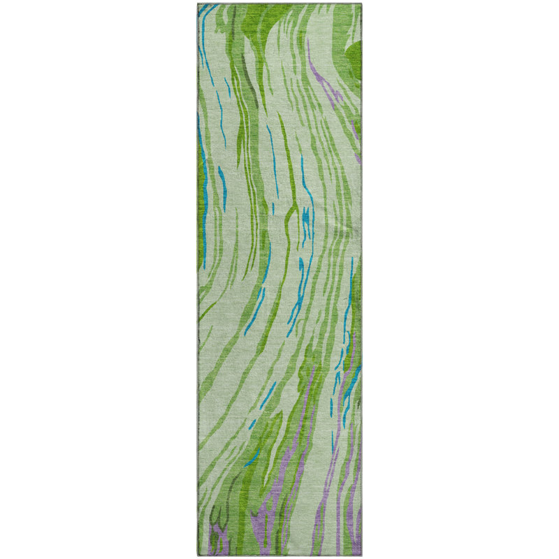 Premium Machine Washable Cortes AMF1037 Swirls Rug, Runner 2'3" x 7'6"