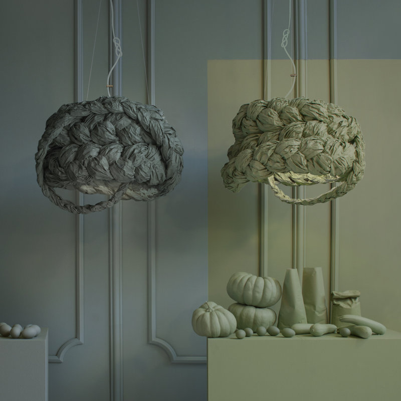 1 - Light Pendant, 3, 20" H x 32" W x 32" D, Green