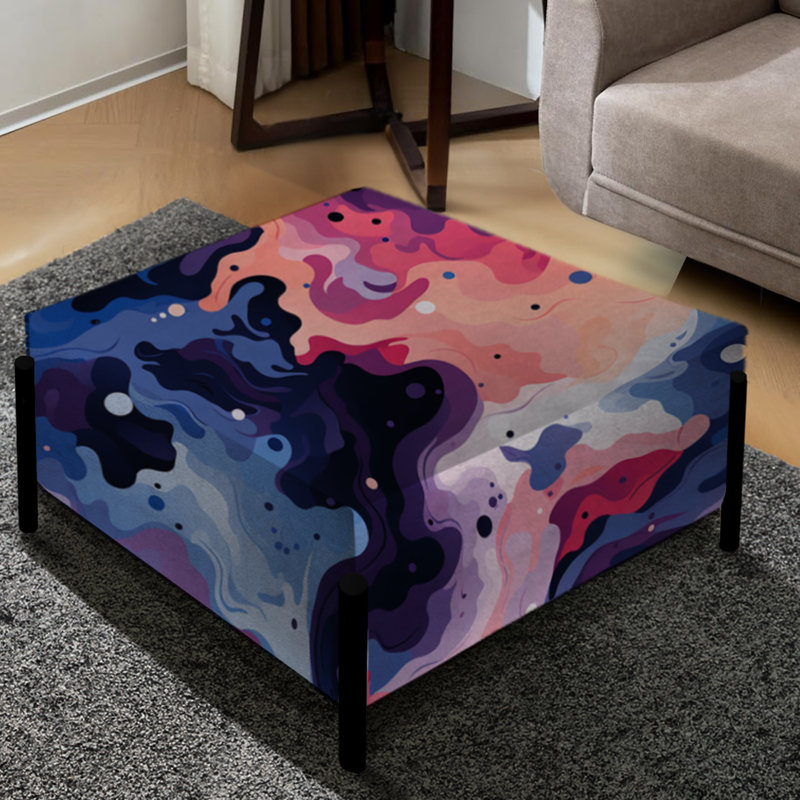 Celestial Camo Ripple - Grand repose-pieds carré abstrait