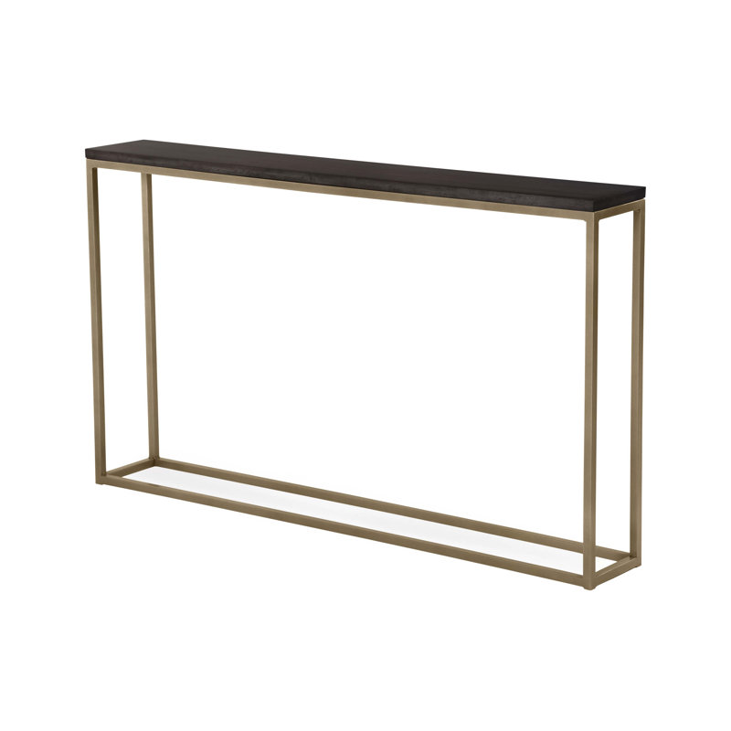 Chaplin 54'' Solid Wood Top Console Table, Champagne, Saddle