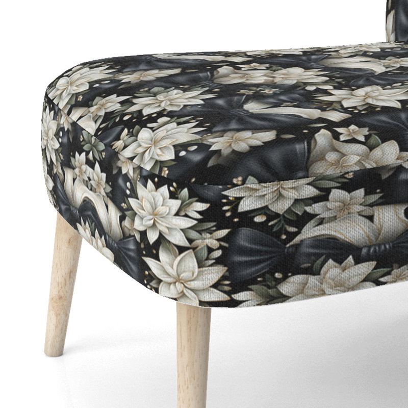 Tuxedo Tidings - Upholstered Farmhouse Side Chair, Black Accent Chair, Tuxedo Tidings