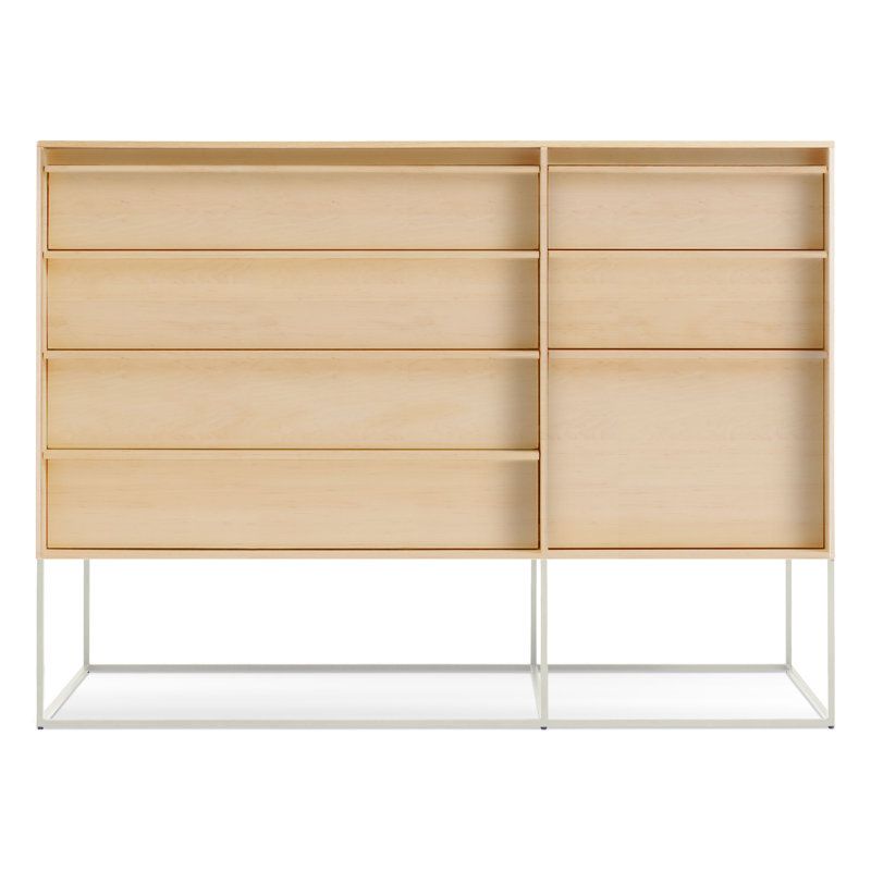 Grande commode règle, Blanc / érable