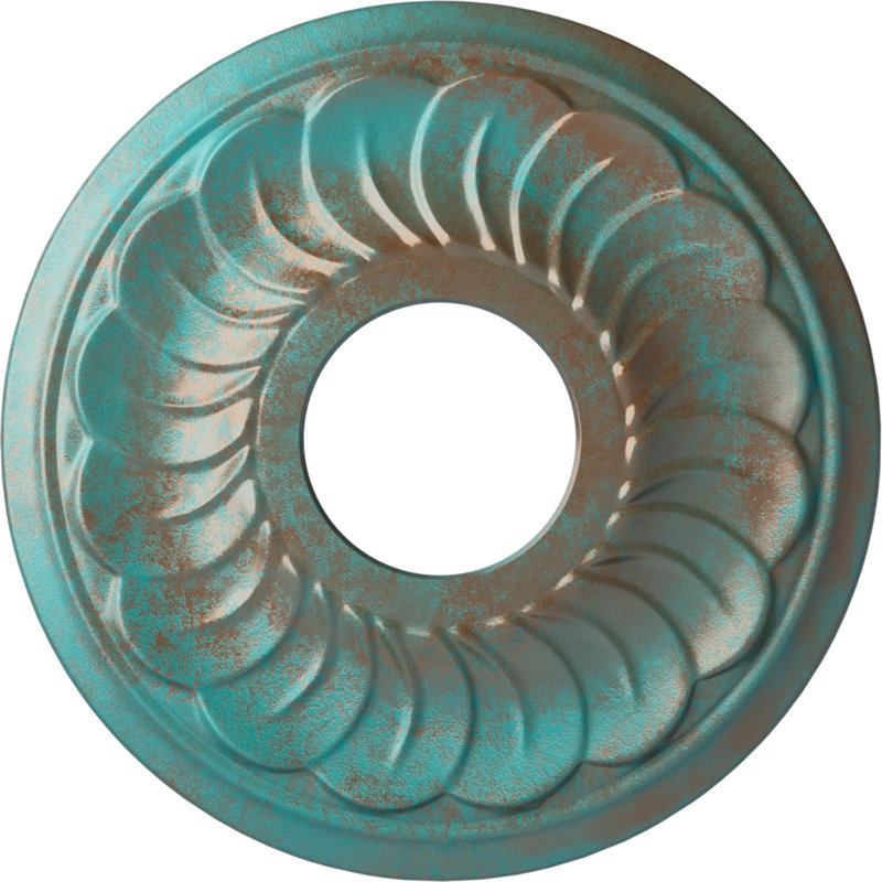 Médaillon de plafond Endurathane Acanthus, P 11 3/8 po x P 2 po, finition de rêve minuit peinte à la main