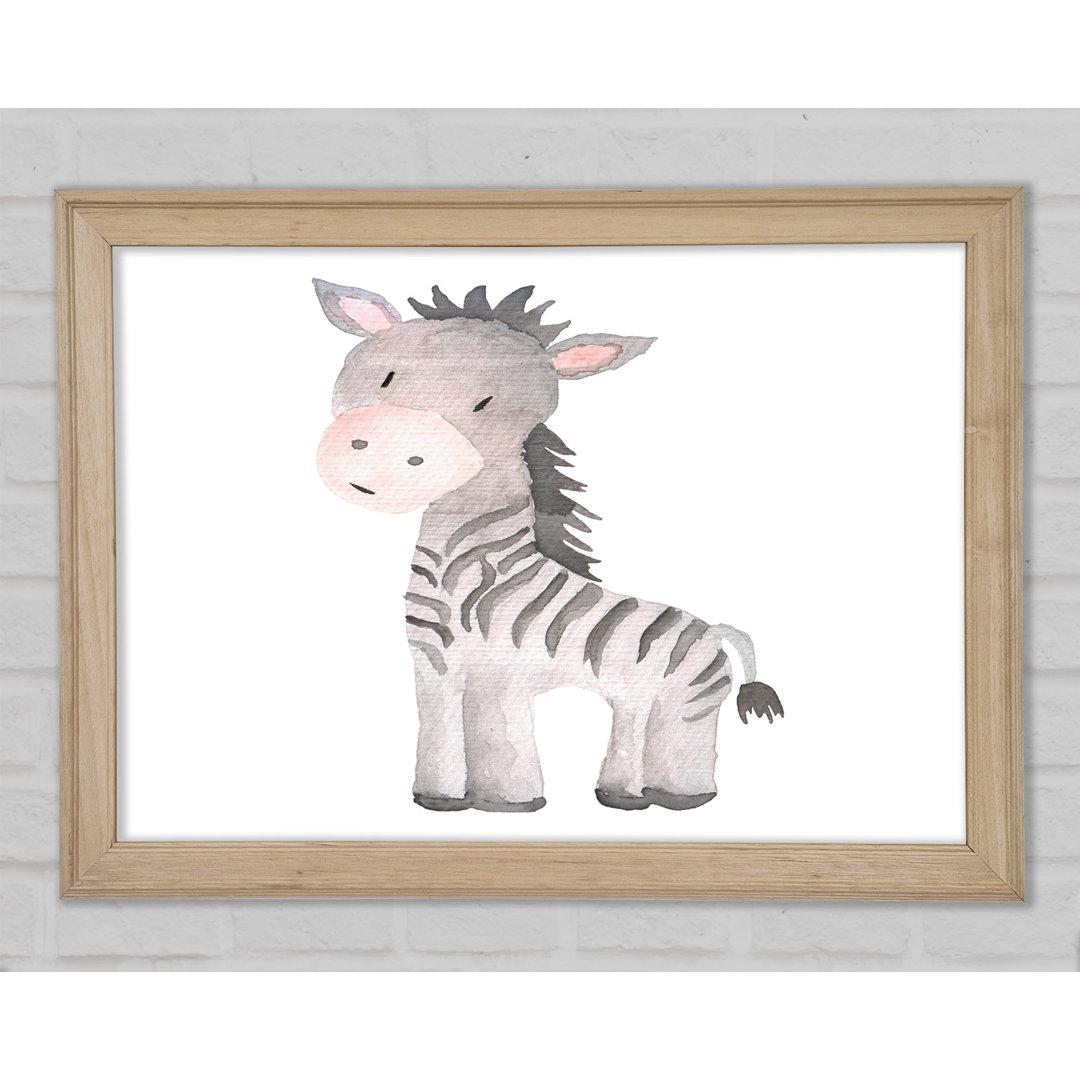 Freundliches Zebra Gerahmter Druck