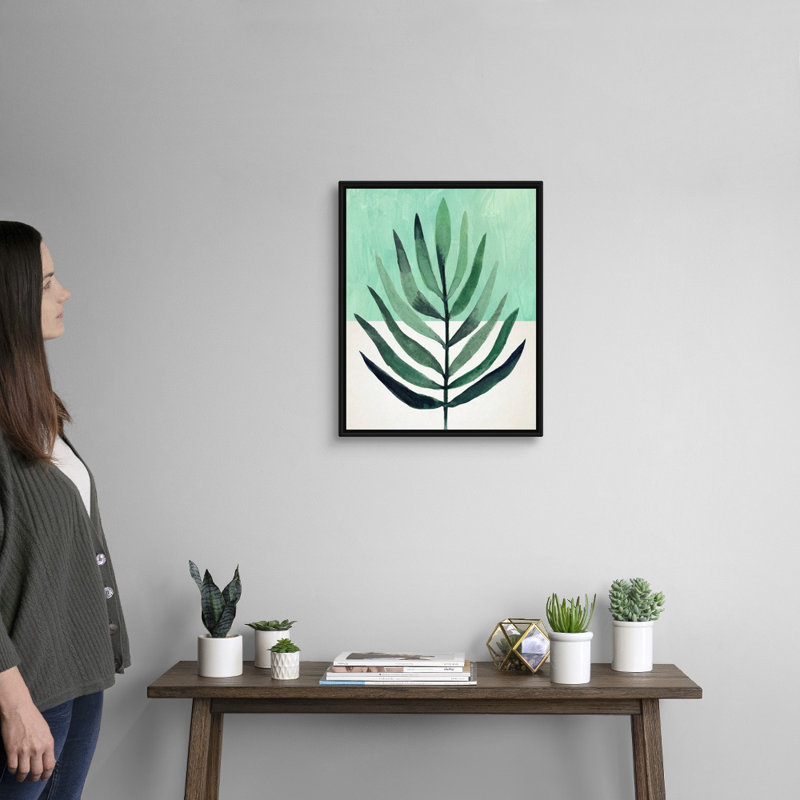 Art mural sur toile Verging Palm III, H 22 po x l 18 po, Toile encadrée noire