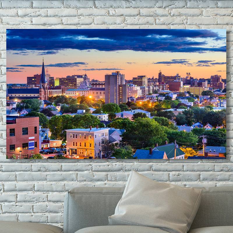 « portland, maine, usa, horizon du centre des états-unis », reproduction de photo sur toile tendue