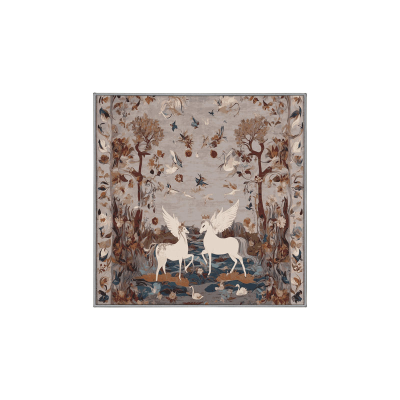 Tapis gris lavable à la machine, Carré 4 pi