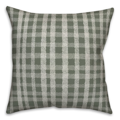 Plaid Polyester Indoor/Outdoor Throw Pillow