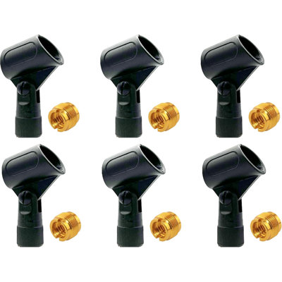 5 Core Microphone Clip Holder 6 Pieces with Screw Adapters 5/8 to 3/8 Inch