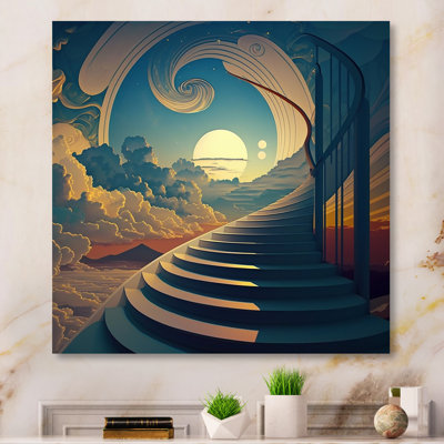 Spiritual Canvas Wall Art, Stairs to Heaven Landscape Print - Stairs to Heaven I