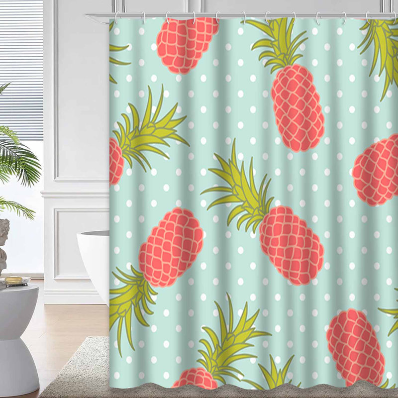 Rideau de douche imperméable Polka Pine, L 72 po x l 78 po