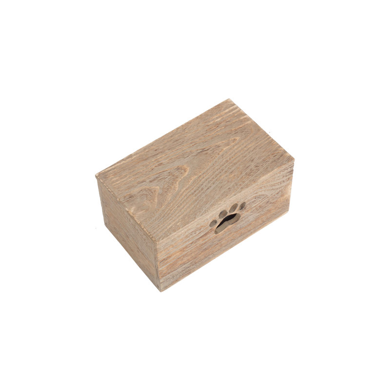Wooden Dog Treat Box with Lid & Lining