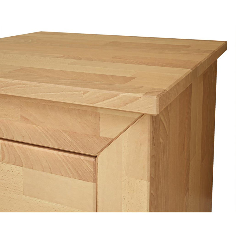 Krout 45cm W Solid Wood Bedside Table, Beech