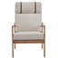 Fauteuil de style Mid-Century moderne avec coussins gris, fabrication et sièges confortables pour la lecture-1867630481