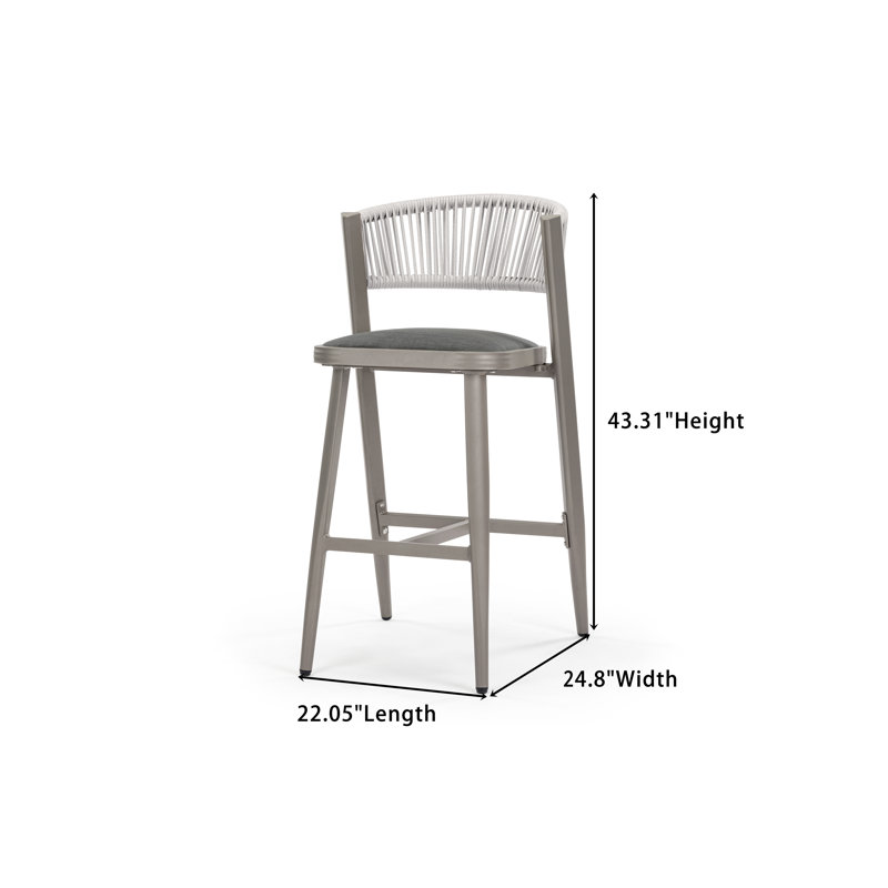 Lucent Upholstered Counter Stool with Metal Frame