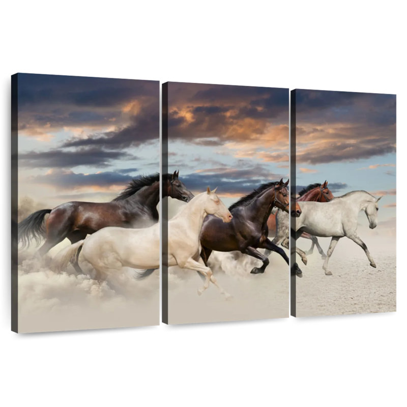 Galloping Desert Horses, 32" H x 50" W