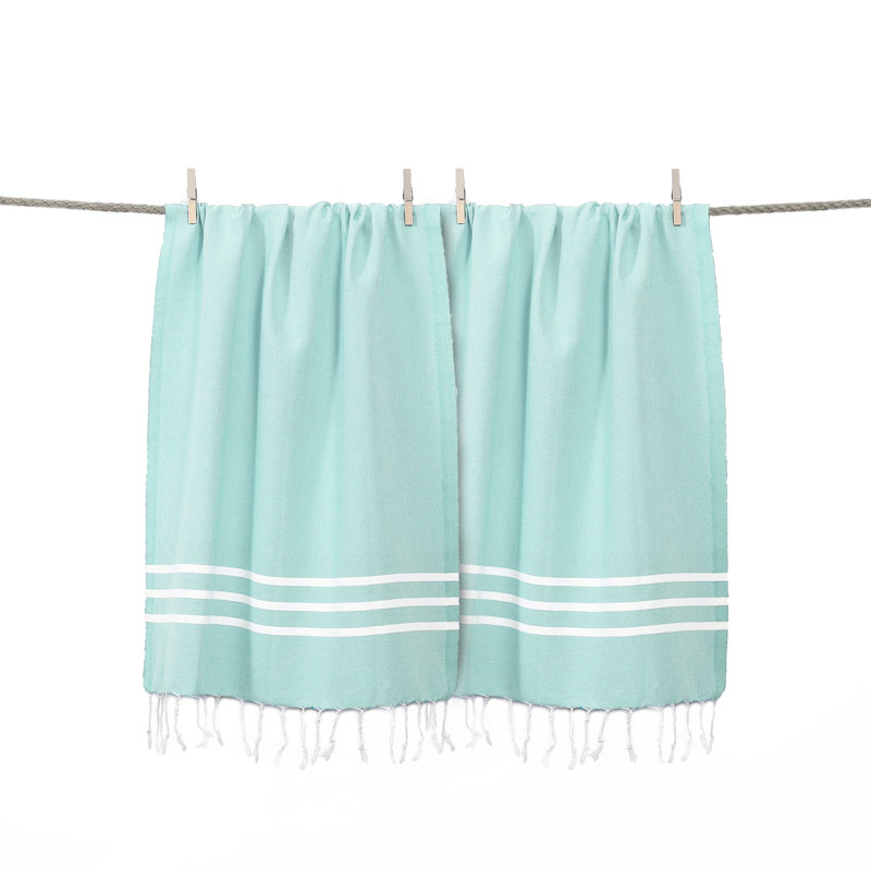  Ensemble de 2 serviettes en coton turc, Aqua pâle