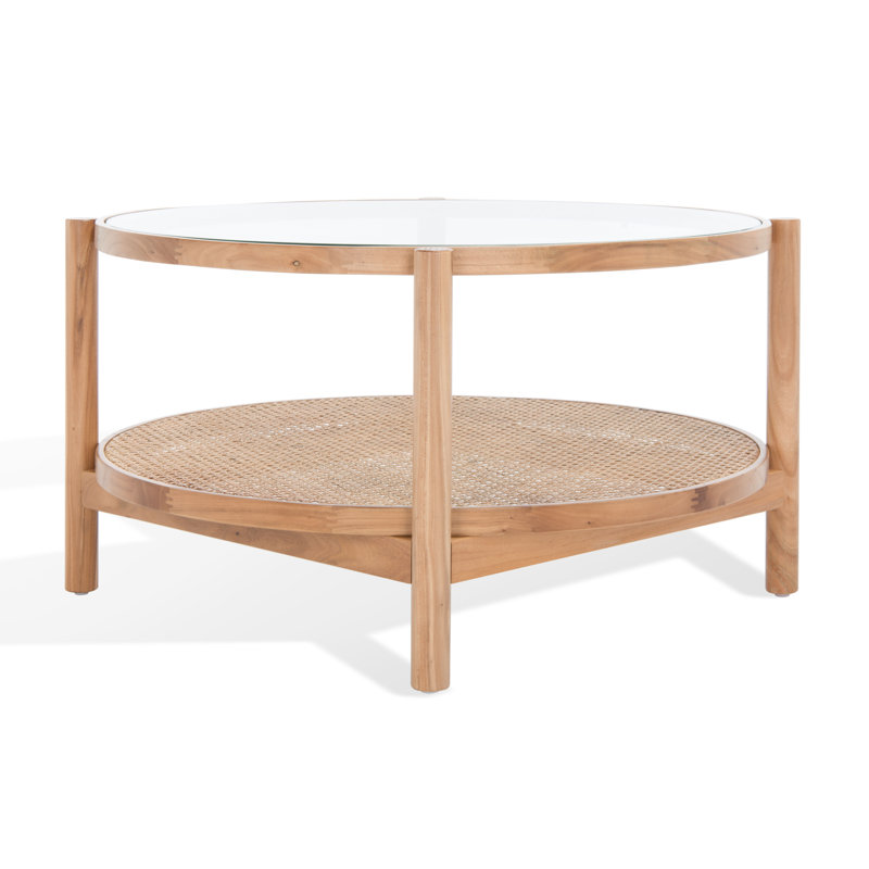 Karyna Rattan And Glass Coffee Table, Natural