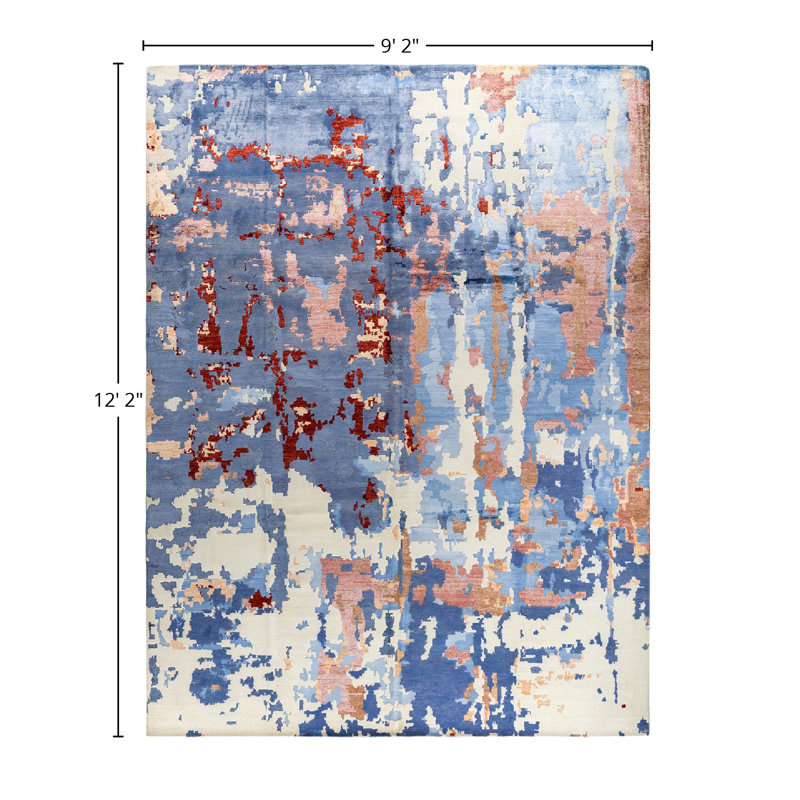 Overdyed One-of-a-Kind 9' 2" X 12' 2" Hand Knotted Area Rug