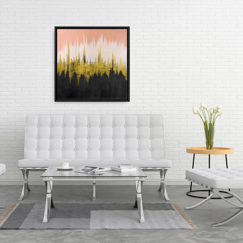 Reproduction abstraite en zigzag sur toile
