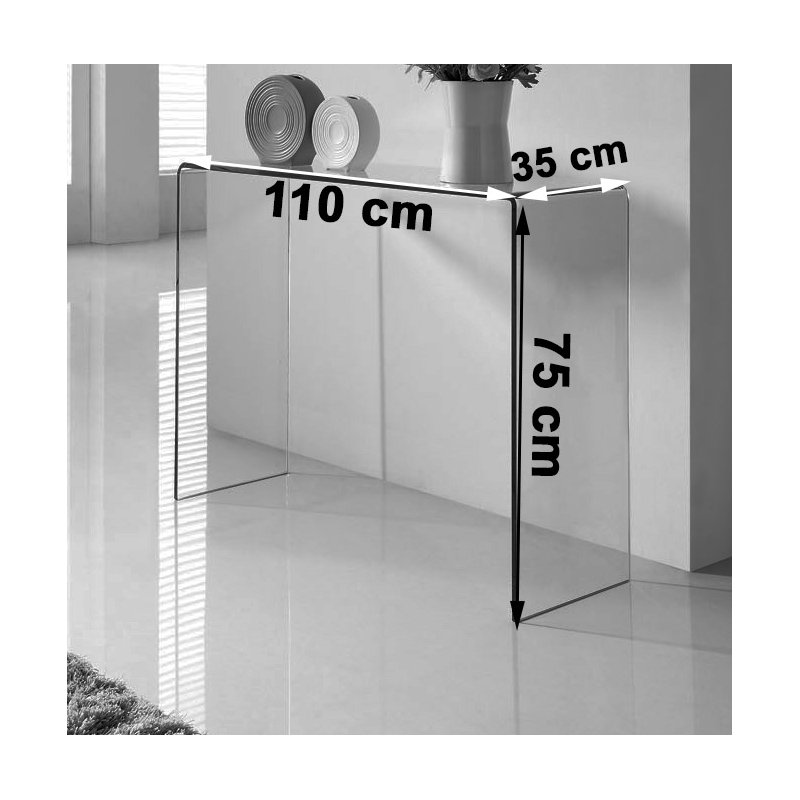 110cm Glass Console Table