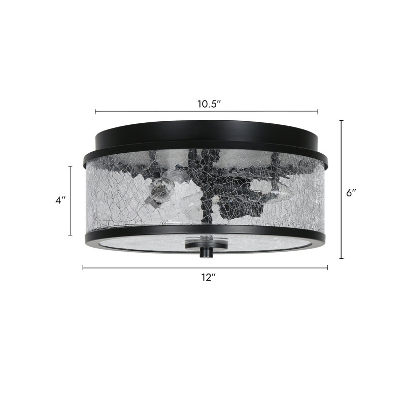 Hanshelmut 3 - Light 12.2” Shaded Drum Flush Mount, Black