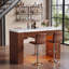 Table de bar longue de 55,1 po avec lumières à DEL RVB et plateau en faux marbre, table de pub à hauteur de comptoir avec sièges pour 4 personnes, îlot de cuisine moderne pour la salle à manger ou le bar à la maison
