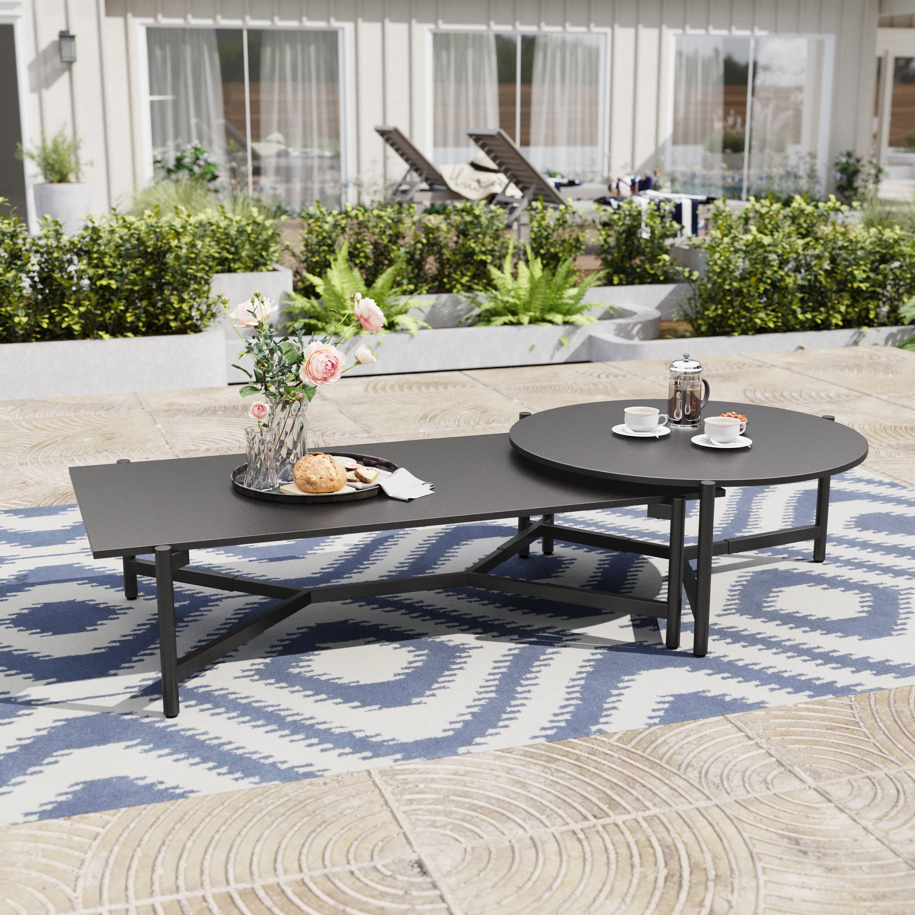 Alphamarts Two Coffee Tables (one Square And One Round) - Wayfair Canada