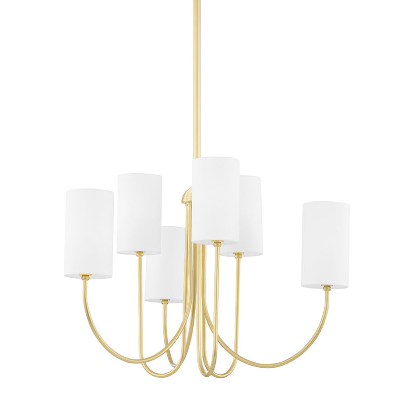 Harlem 6 - Light Chandelier, Aged Brass