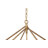 Gold Metal Geometric Caged 4 Light Room Chandelier with Link Style Chain