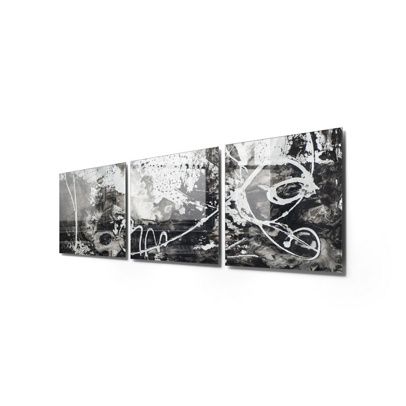 3 Piece No Frame Print on Glass, 60cm H x 60cm W x 0.4cm D