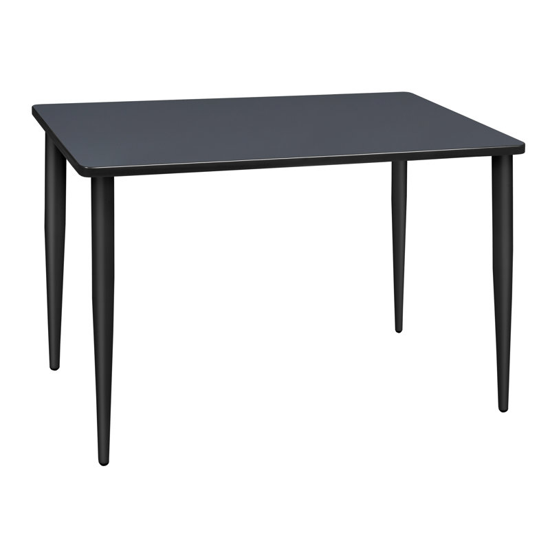Plateau de table de formation Kahlo, pieds fuselés, H 29 po x L 48 po x l 24 po, Gris, Noir