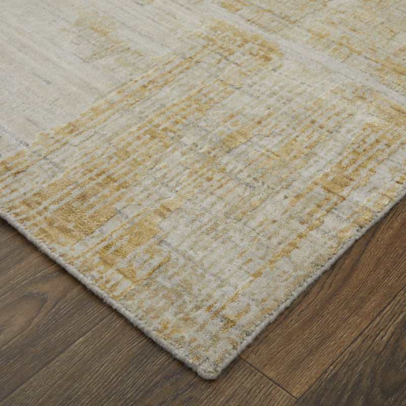 Eastfield Abstract Area Rug in Beige/Gold/Ivory, Rectangle 5' x 8'