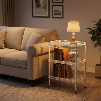 Étagère de rangement polyvalente en métal à 3 niveaux