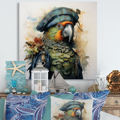 Pirates Parrot Feathered Buccaneer II  Pirate Wall Art